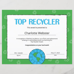 Papier Top Recycler Certificat de réussite PDF