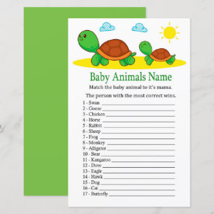 Papier Tortue Bébé Animaux Nom Jeu