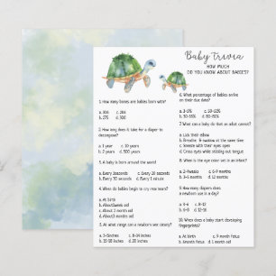 Papier Tortue de mer - Trivia de bébé   Jeu Baby shower