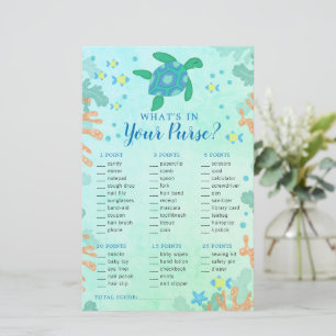 Papier Tortue Sous Le Jeu De Baby shower De Panier De Mer