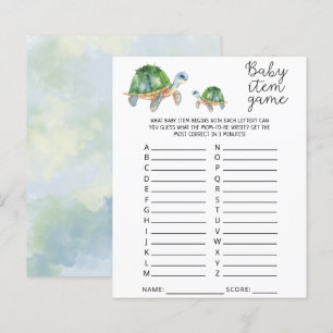 Papier Tortues de mer - Baby Item Game. Jeu baby shower