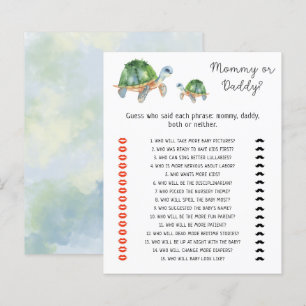 Papier Tortues de mer - jeu de baby shower maman ou papa