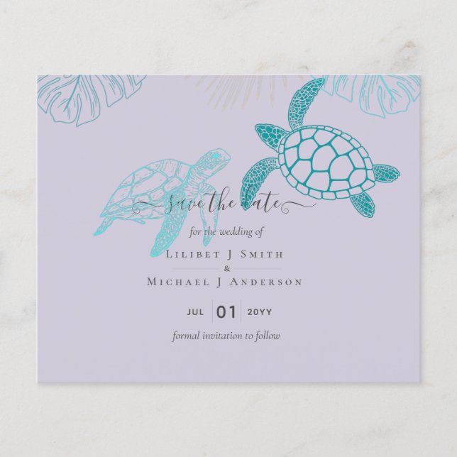 Papier Tortues de mer Mariage Art moderne (Devant)