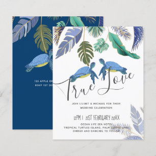 Papier Tortues de mer Mariage bleu jaune