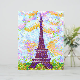Papier Tour Eiffel Paysage de printemps pointilliste
