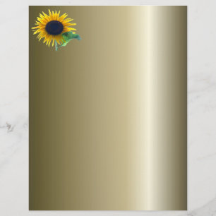 Papier Tournesol en pleine floraison sur or