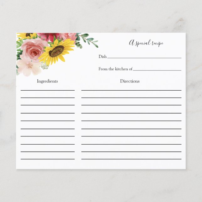 Papier Tournesol et Fête des mariées Rose Recette (Devant)
