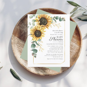 Papier Tournesol Eucalyptus Invitation Baby shower vert