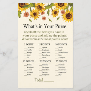 Papier Tournesol Qu'y a-t-il dans votre sac à main