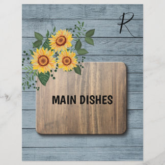Papier Tournesol rustique en bois recette organisateur di