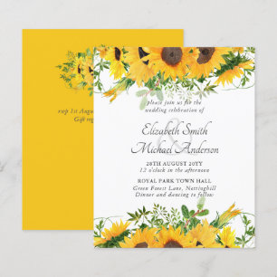 Papier Tournesol rustique thème Mariage Budget