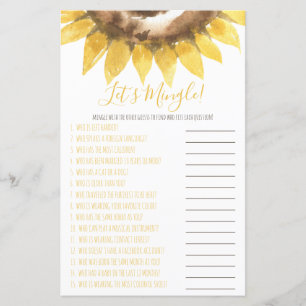 Papier Tournesol Thème Let's Mingle Shower Jeu