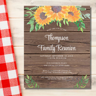 Papier Tournesols Budget Réunion familiale rustique