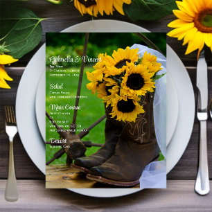 Papier Tournesols rustiques et Cowboy Boot Mariage occide