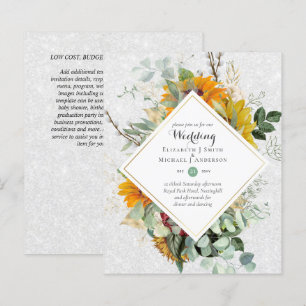 Papier Tournesols Rustiques Eucalyptus Greenery Mariage I