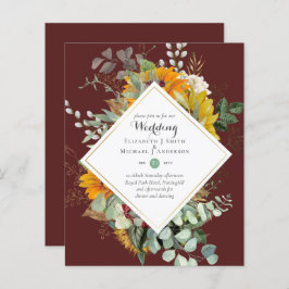 Papier Tournesols Rustiques Eucalyptus Greenery Mariage I
