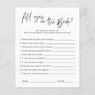 Papier Tous les yeux sur la mariée   Jeu de Fête des mari