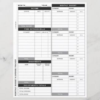 Papier Tracker de budget, de dépenses et d'investissement