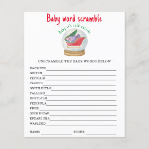 Papier Traîneau du Père Noël - Mélange de mots pour bébé