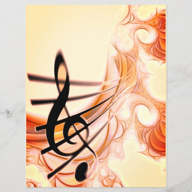 Papier Treble Clef Gold 2 Musicien Scrapbooking (Devant)