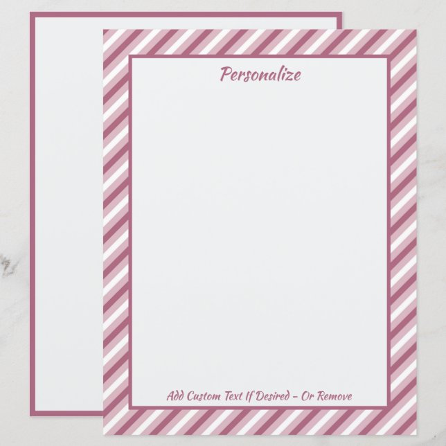 Papier Trendy Stylish Pink Purple Stripes Personnalisé (Devant / Derrière)
