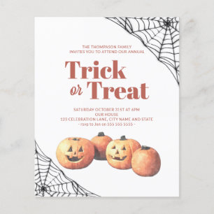 Papier Trick ou traiter Halloween minimaliste Citrouille 