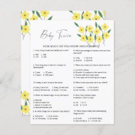 Papier Trivia de bébé fleur sauvage | Jeu Baby shower