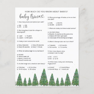 Papier Trivia de bébé neige toujours verte   Jeu de Baby 