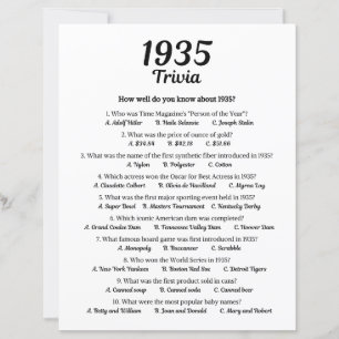 Papier Trivia Game 1935