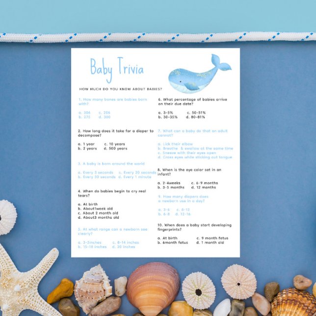 Papier Trivia Nautical Baby | Jeu Baby shower (Créateur téléchargé)