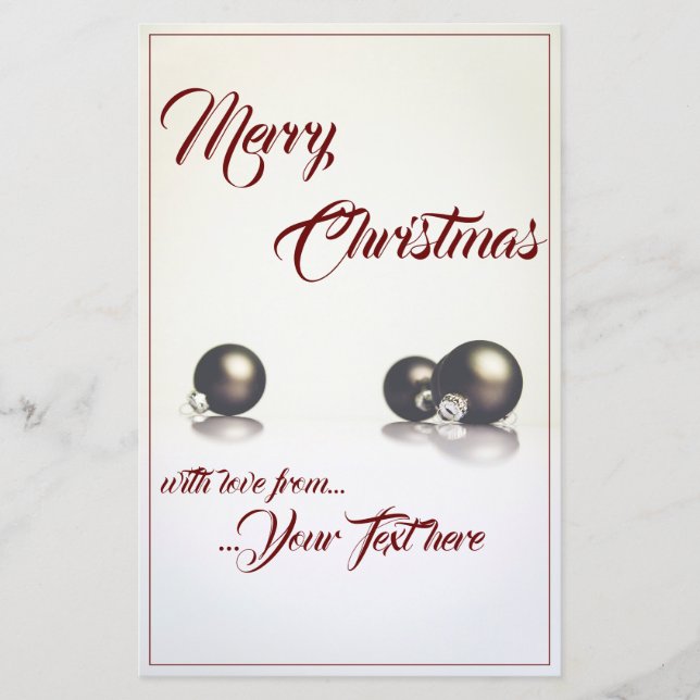 Papier Trois boules de Noël devant un fond clair (Devant)