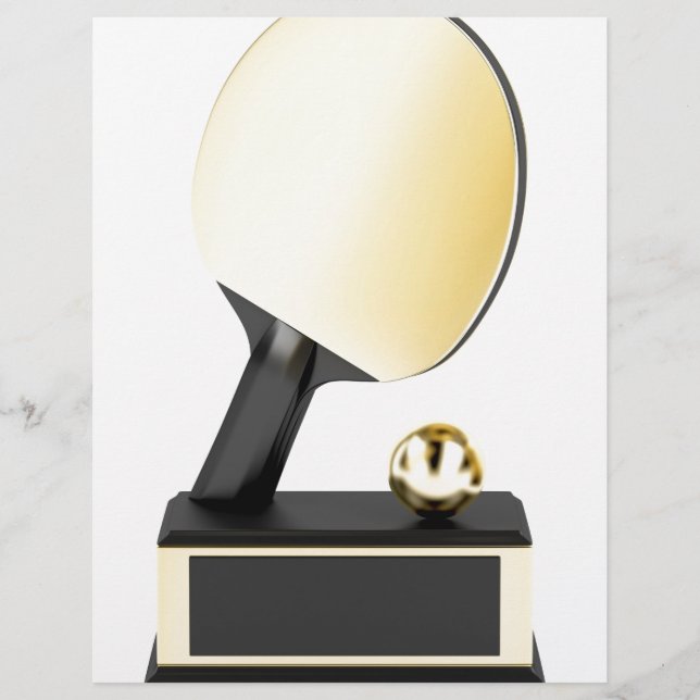 Papier Trophée de tennis de table en or (Devant)