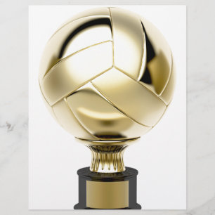 Papier trophée de volley-ball en or