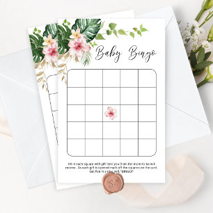 Papier Tropical girl douche baby shower bingo