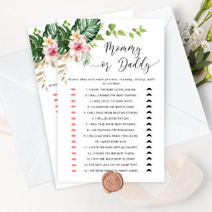 Papier Tropical maman ou papa jeu de baby shower