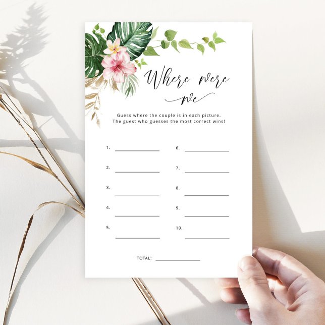 Papier Tropical Où étions-nous jeu de douche nuptiale (Créateur téléchargé)