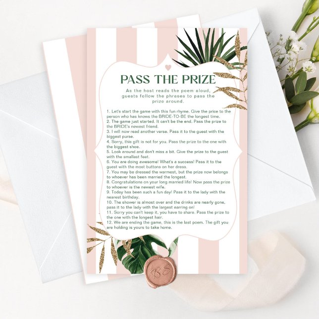 Papier Tropical rose passer le prix jeu de douche nuptial (Créateur téléchargé)