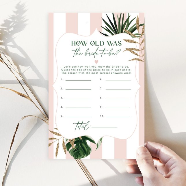 Papier Tropical vert rose Quel âge avait la mariée pour ê (Créateur téléchargé)