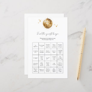 Papier Trouver Invité Bingo Disco Ball Fête des mariées J