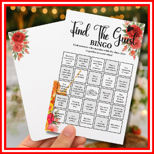 Papier Trouver le jeu de bingo des invités Coup de foudre
