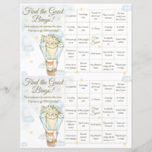 Trouvez le jeu de Baby shower de Bingo invité