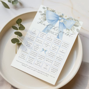 Papier Trouvez le jeu de Baby Shower ruban bleu Bing invi