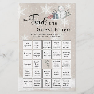 Papier Trouvez le jeu de bingo pour invités Baby Shower d