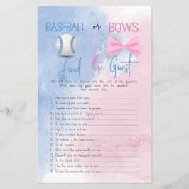 Papier Trouvez le jeu de révélation du genre invité