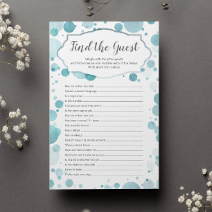 Papier "Trouvez l'invité" Nouveau jeu de Baby shower bran