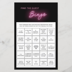 Papier Trouvez minimaliste trouver l'invité bingo nuptial