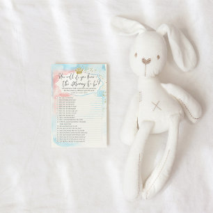 Papier "Tu connais bien maman / papa" quiz, 2 côtés