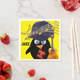 Papier-Tücher, Penguin-Gitarre Rock n Roll Serviette