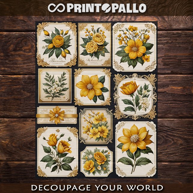 Papier Tuiles de fleurs comme éléments décoratifs #3 (Créateur téléchargé)