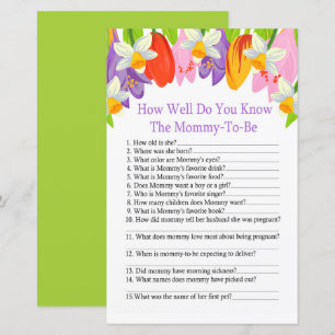 Papier Tulip Connaissez-vous bien le jeu de baby shower